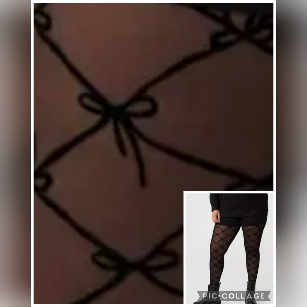 🆕️🎀TORRID BOW DETAIL FLOCKED LEGGINGS - FULL LENGTH🎀